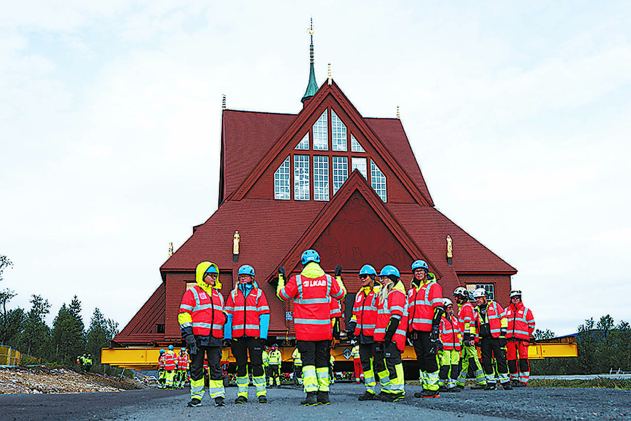 Wooden church moved to escape subsidence