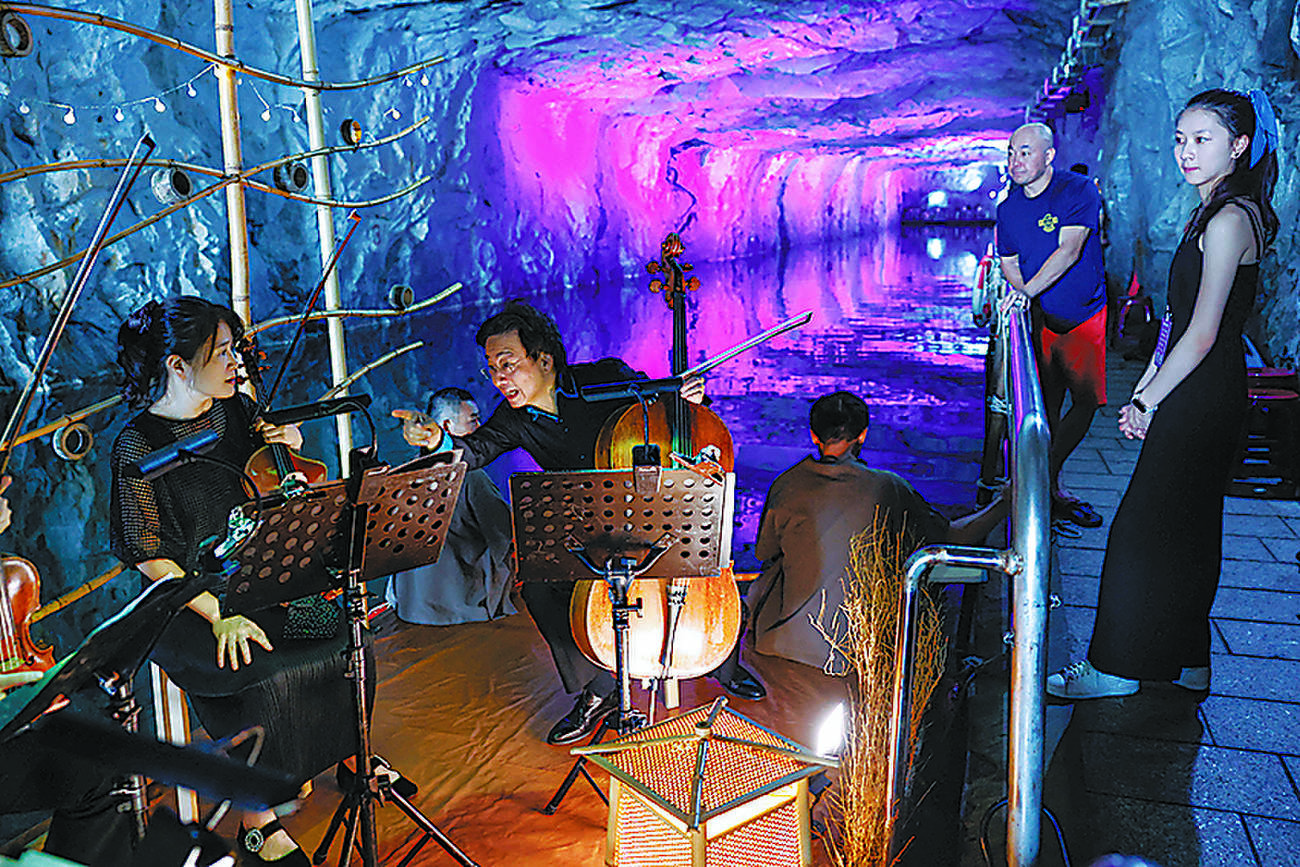 Taiwan wartime tunnel echoes with music