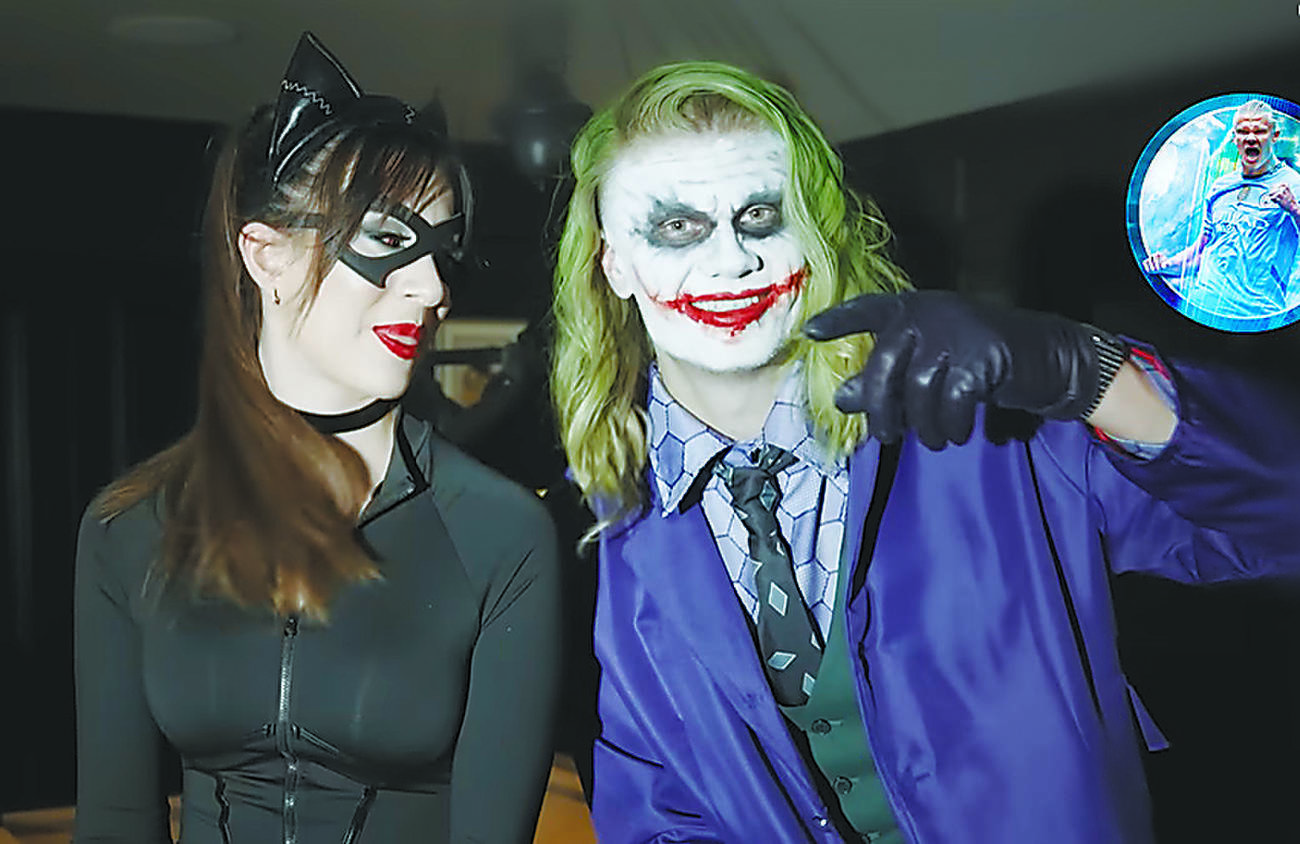 Haaland plays Joker for Halloween prank