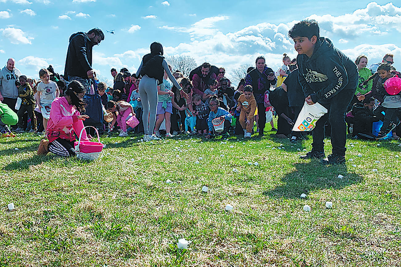Chopper drops Easter candy for children
