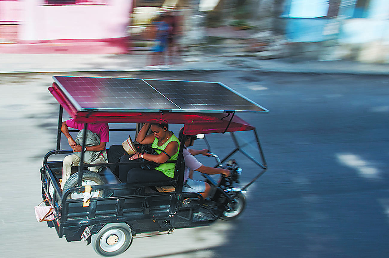 Solar-powered tricycles help in fuel crisis